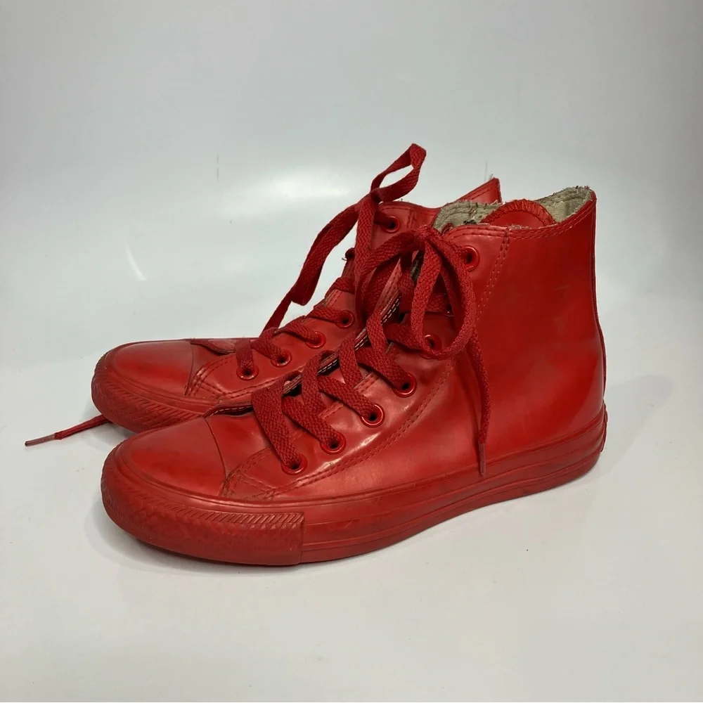 Converse all star HI rubber Red sneakers‎ hightop Unisex sizing women’s 5